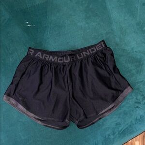 Under Armour Women's Black Logo Elastic Waist Athletic Shorts
